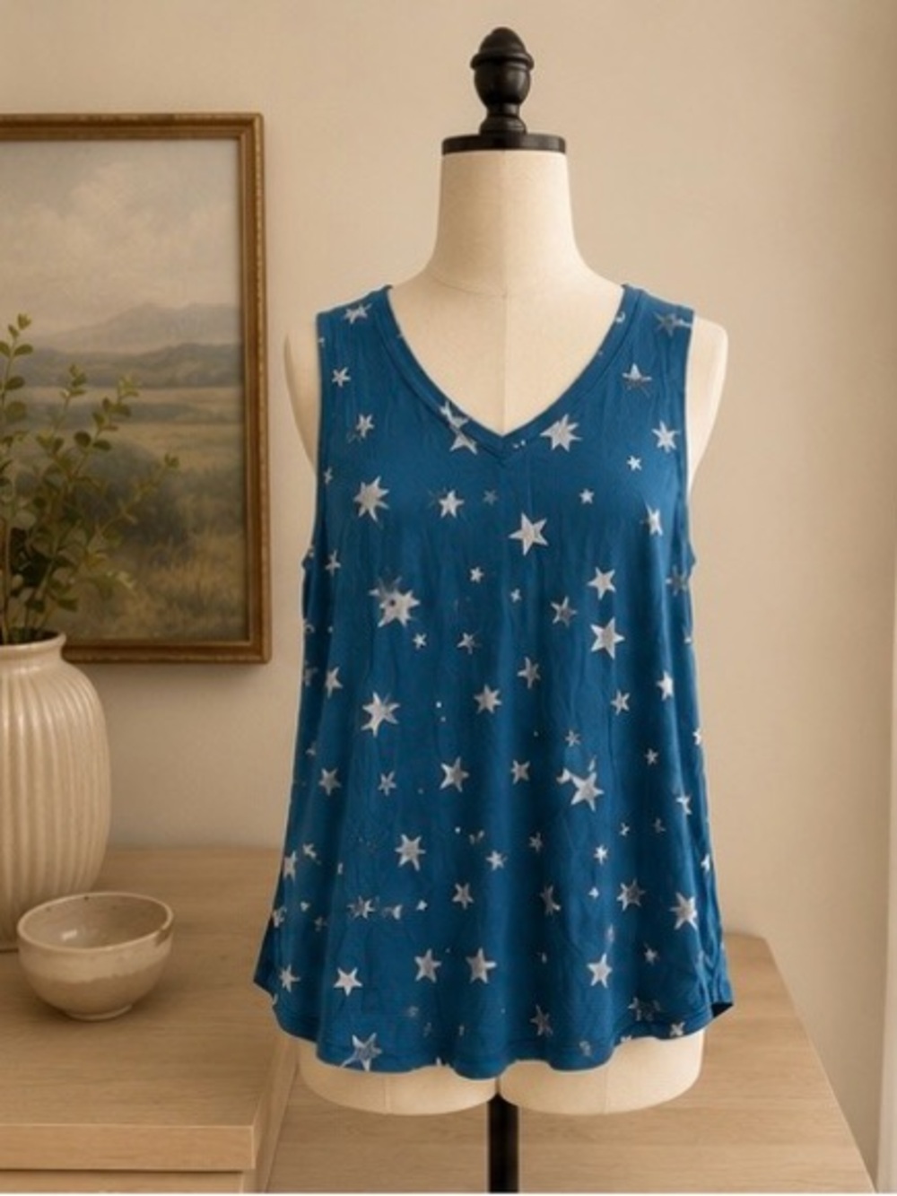 Ricki’s Basics Star Print Sleeveless Top – Size XL